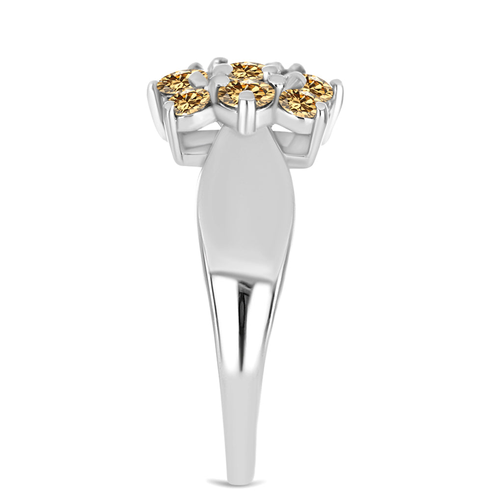 Inel din Argint 925 ( 2.82 grame ) cu Moissanite Șampanie 0.77 Carate