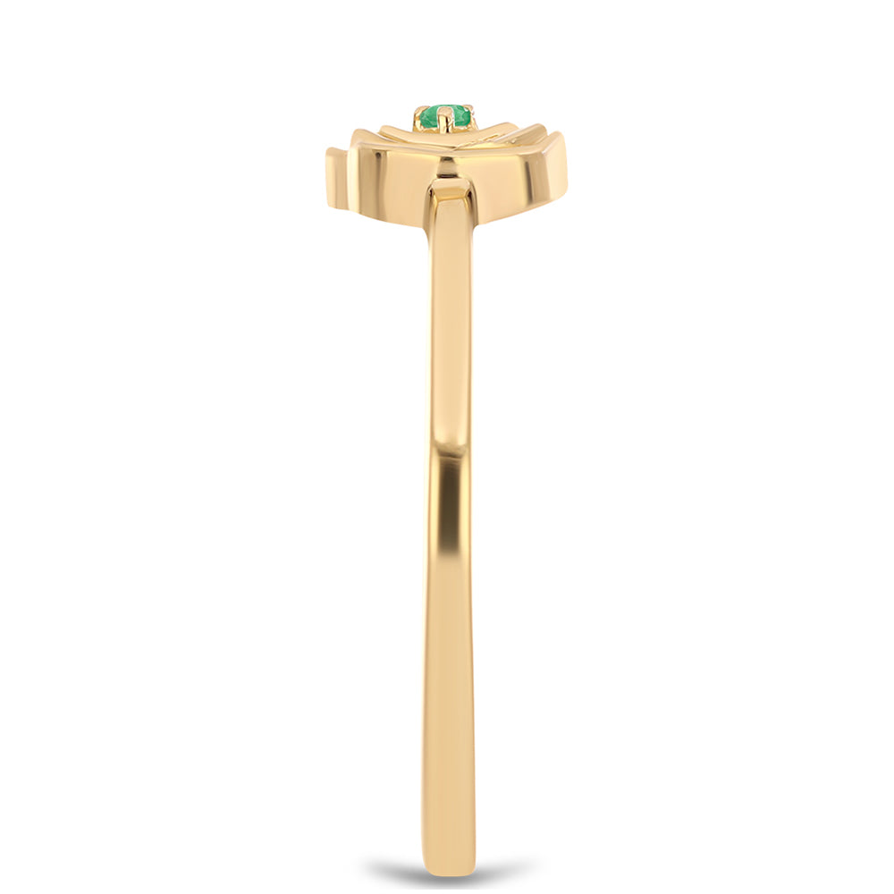 Inel din Argint 925 Placat cu Aur ( 2.33 grame ) cu Smarald Brazilian 0.02 Carate