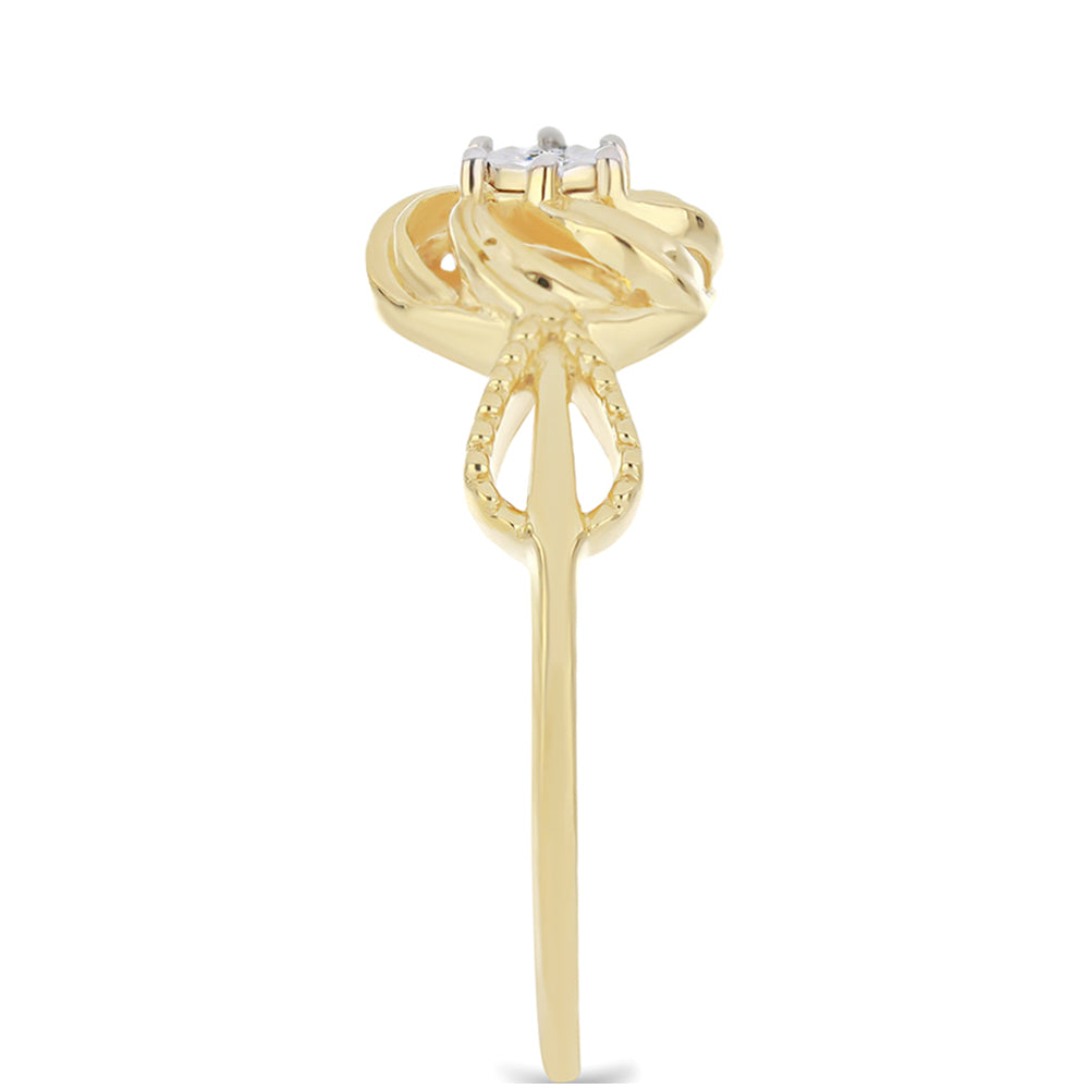 Inel din Argint 925 Placat cu Aur ( 2.04 grame ) cu Diamant Alb 0.01 Carate