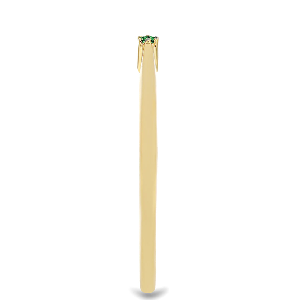 Inel din Argint 925 Placat cu Aur ( 1.45 grame ) cu Diamant Verde 0.02 Carate