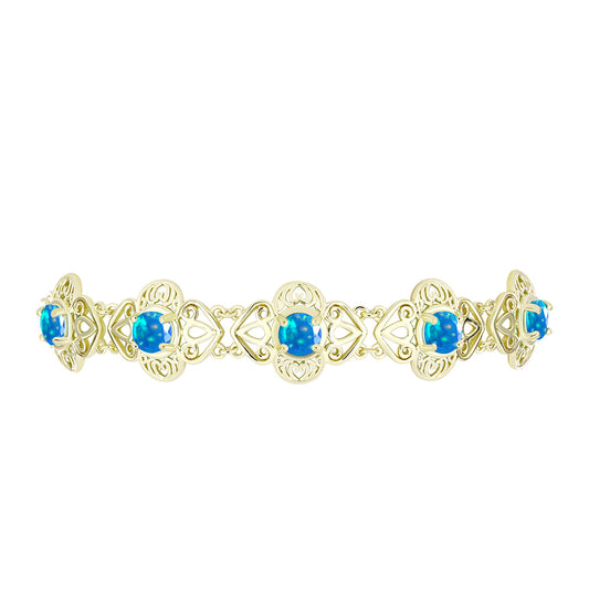 Brățară din Argint 925 Placat cu Aur ( 9.45 grame ) cu Opal Etiopian ”Paradis” 2.43 Carate