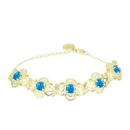 Brățară din Argint 925 Placat cu Aur ( 9.45 grame ) cu Opal Etiopian ”Paradis” 2.43 Carate