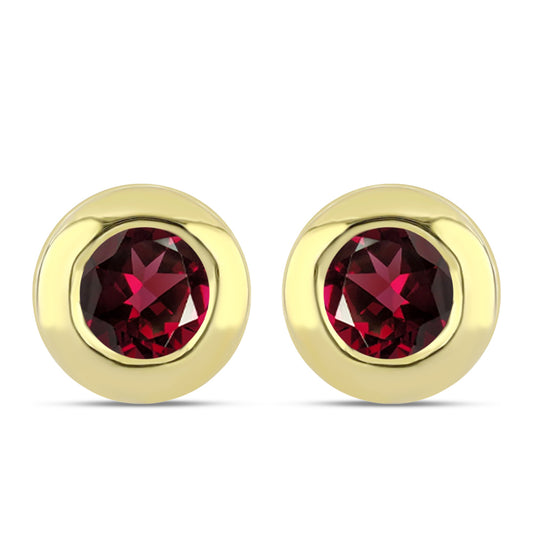 Cercei din Argint 925 Placat cu Aur ( 2.01 grame ) cu Granat Rodolit 1.23 Carate