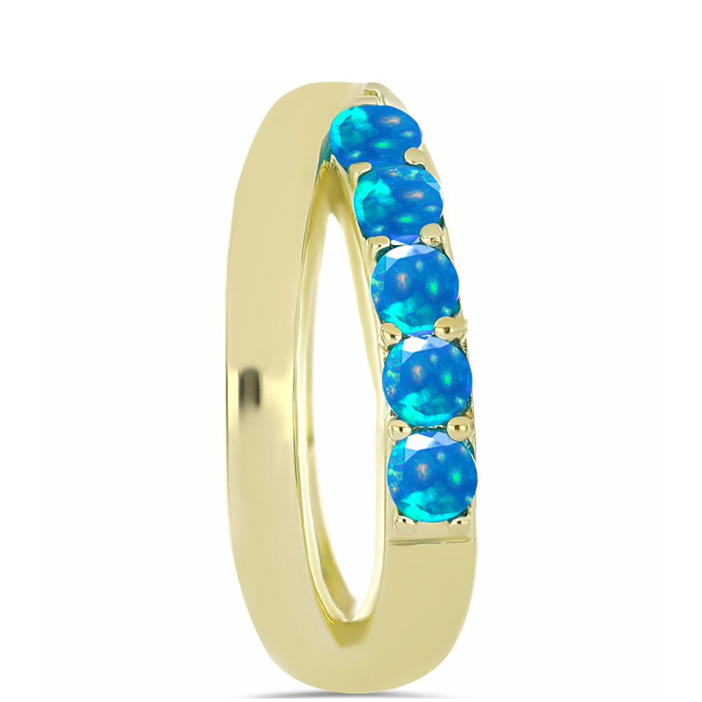 Inel din Argint 925 Placat cu Aur ( 4.29 grame ) cu Opal Etiopian ”Paradis” 0.7 Carate