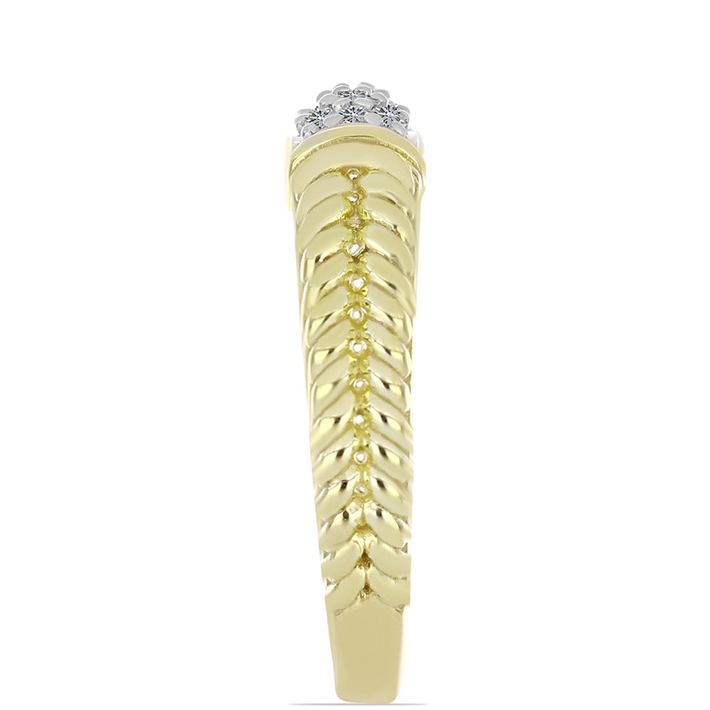 Inel din Argint 925 Placat cu Aur ( 2.84 grame ) cu Diamant Alb 0.19 Carate