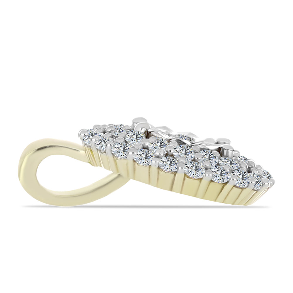 Pandantiv din Argint 925 Placat cu Aur ( 1.11 grame ) cu Diamant Alb și Topaz Alb 0.41 Carate