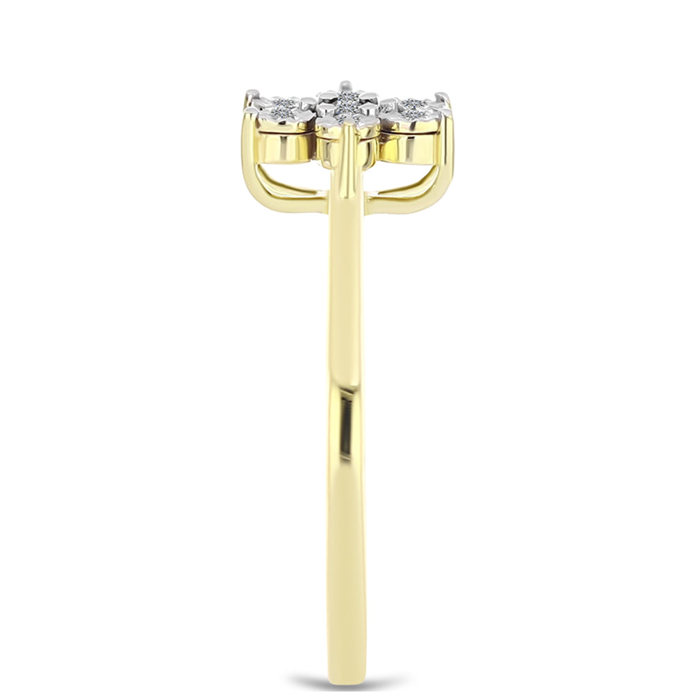 Inel din Argint 925 Placat cu Aur ( 2.68 grame ) cu Diamant Alb 0.04 Carate