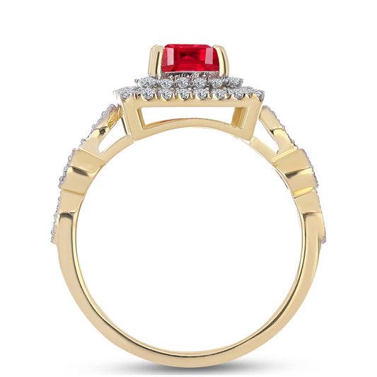 Inel din Argint 925 Placat cu Aur ( 2.7 grame ) cu Agat Roșu și Topaz Alb 1.17 Carate