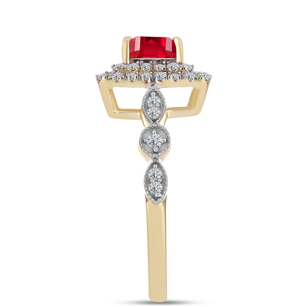 Inel din Argint 925 Placat cu Aur ( 2.7 grame ) cu Agat Roșu și Topaz Alb 1.17 Carate
