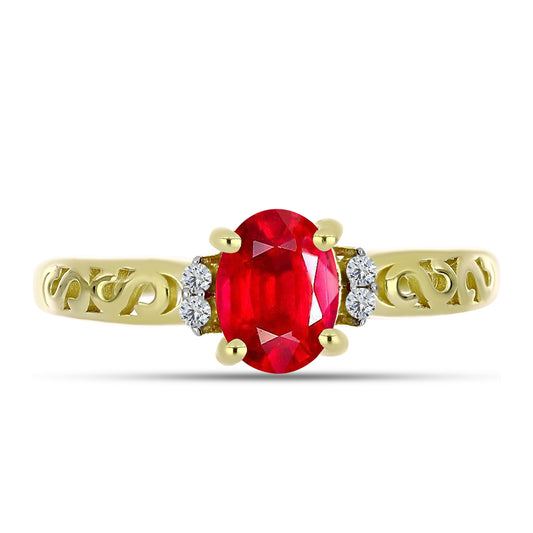 Inel din Argint 925 Placat cu Aur ( 2.7 grame ) cu Agat Roșu și Topaz Alb 1.19 Carate