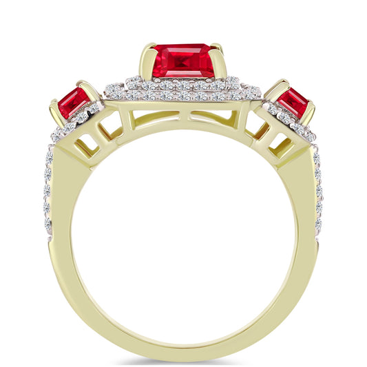 Inel din Argint 925 Placat cu Aur ( 4.16 grame ) cu Agat Roșu și Topaz Alb 2.89 Carate