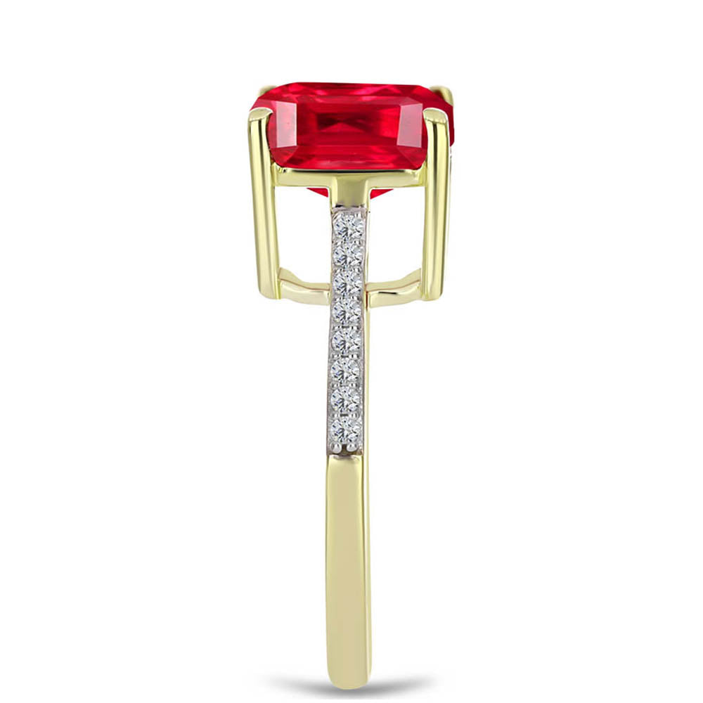 Inel din Argint 925 Placat cu Aur ( 2.82 grame ) cu Agat Roșu și Topaz Alb 3.94 Carate