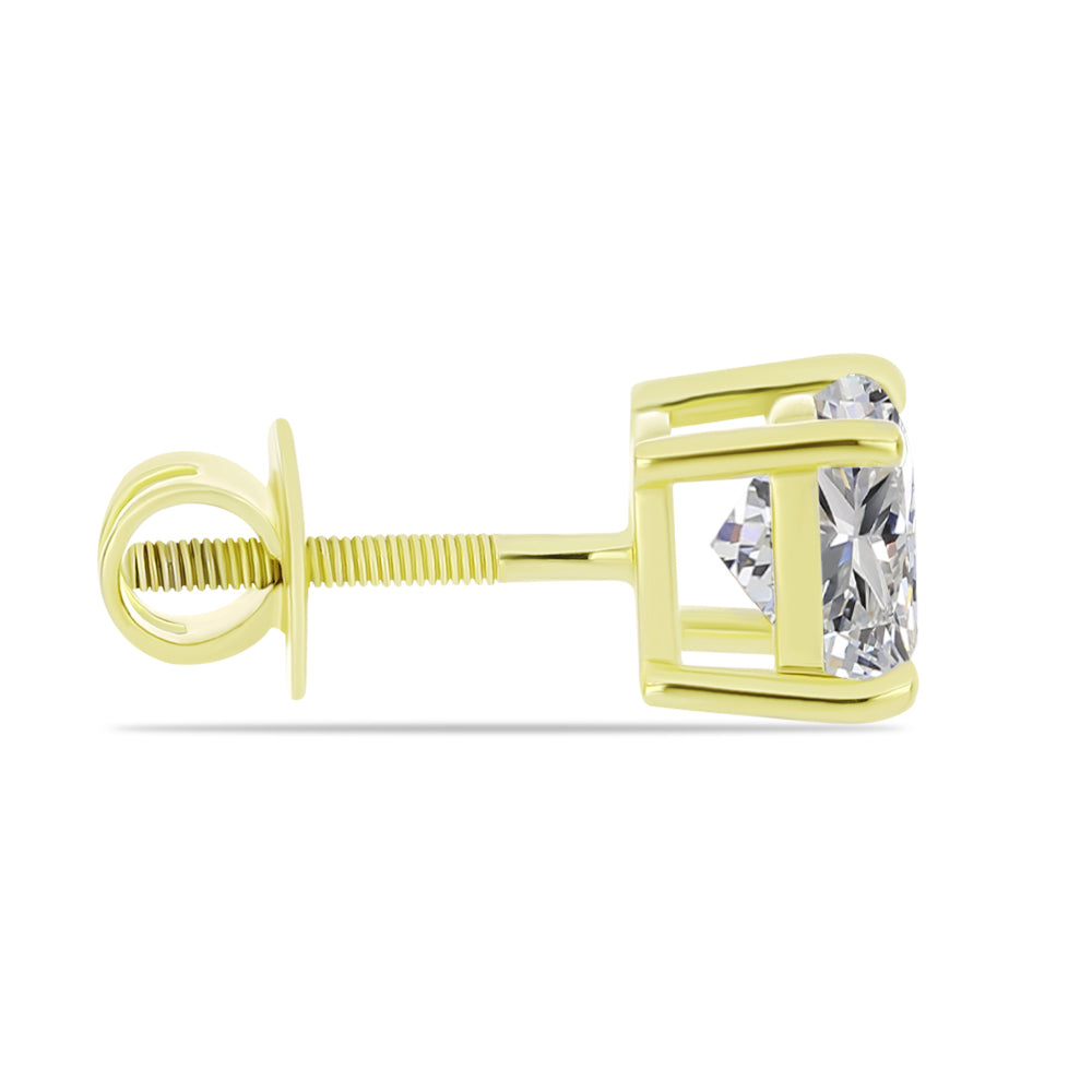 Cercei din Argint 925 Placat cu Aur ( 1.58 grame ) cu Diamant Certificat cultivat în laborator 2.9 Carate