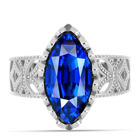 Inel din Argint 925 ( 5.06 grame ) cu Safir Albastru Australian 4.88 Carate