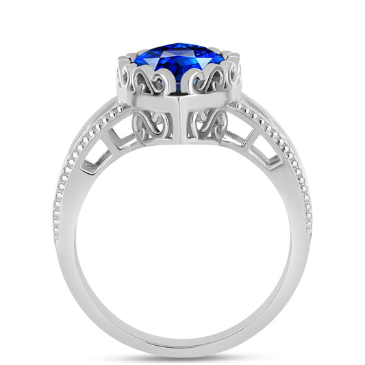 Inel din Argint 925 ( 5.06 grame ) cu Safir Albastru Australian 4.88 Carate