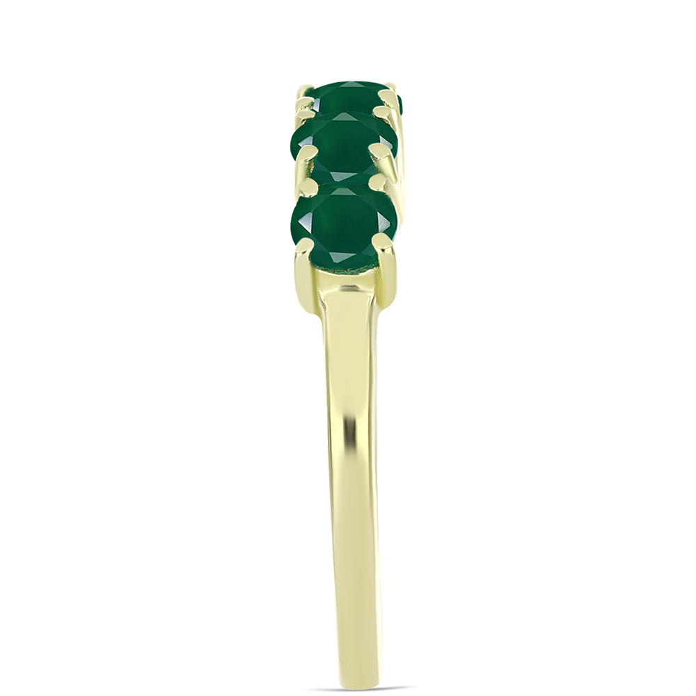 Inel din Argint 925 Placat cu Aur ( 2.17 grame ) cu Agat Verde 1.23 Carate