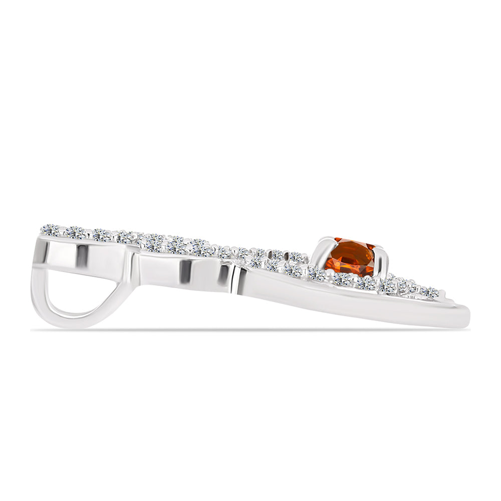 Pandantiv din Argint 925 ( 1.6 grame ) cu Citrin Madeira și Topaz Alb 0.48 Carate