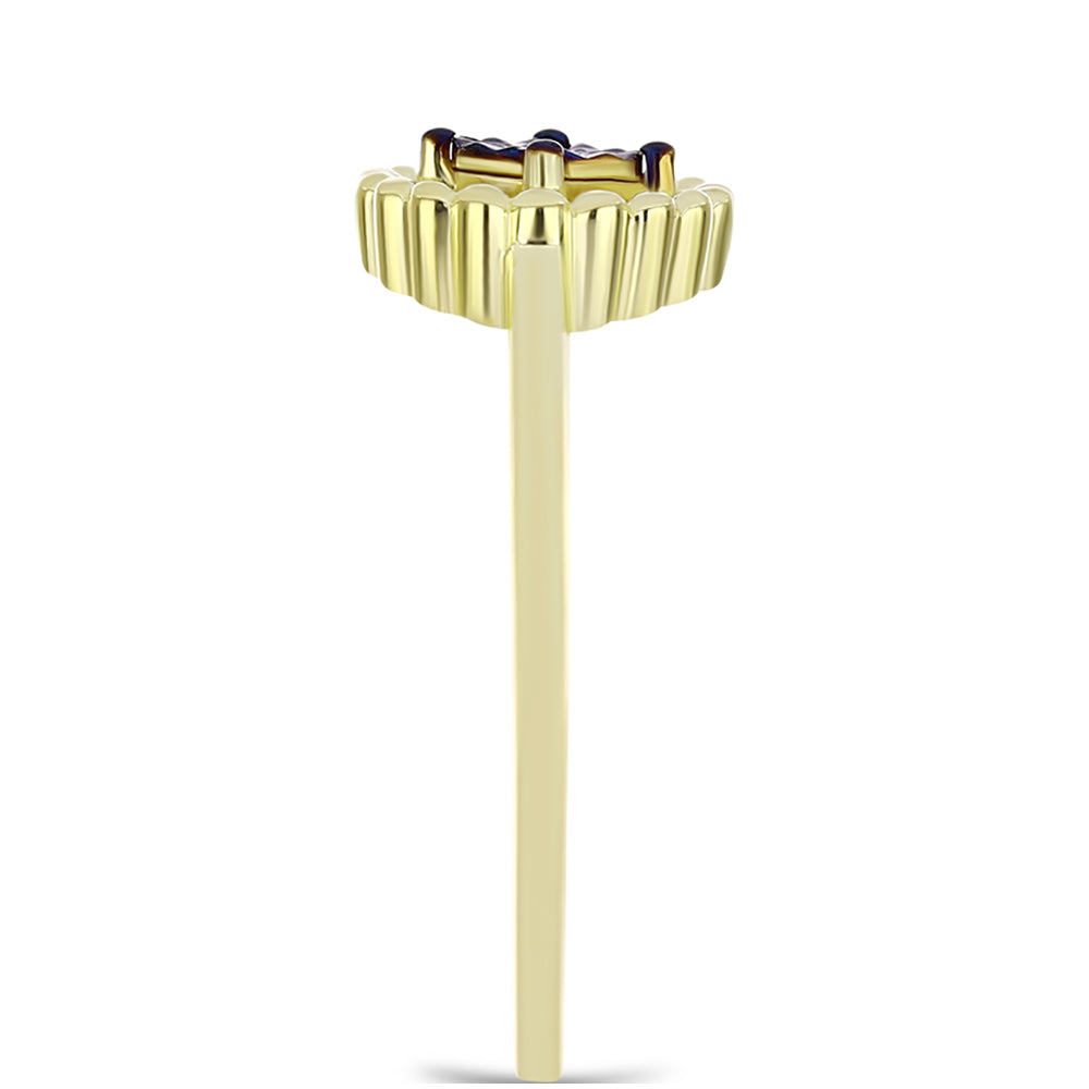 Inel din Argint 925 Placat cu Aur ( 2.49 grame ) cu Diamant Albastru 0.01 Carate