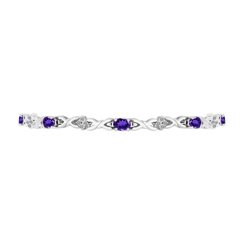 Brățară din Argint 925 ( 7.59 grame ) cu Ametist Marocan și Topaz Alb 2.38 Carate