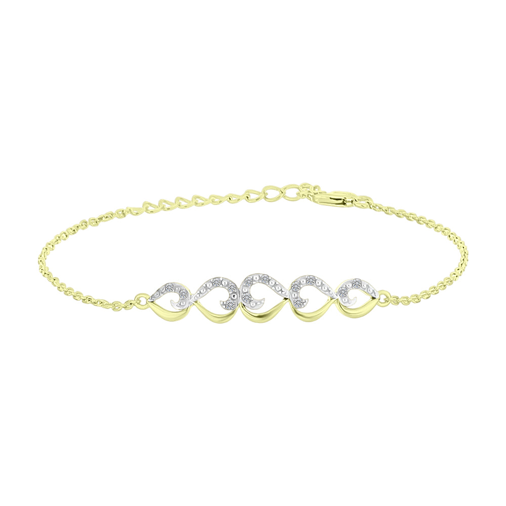 Brățară din Argint 925 Placat cu Aur ( 2.82 grame ) cu Diamant Alb 0.08 Carate