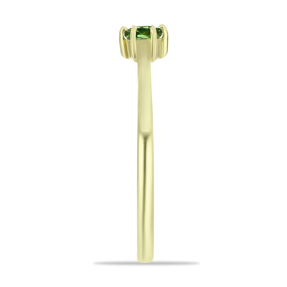 Inel din Argint 925 Placat cu Aur ( 1.42 grame ) cu Safir verde 0.28 Carate