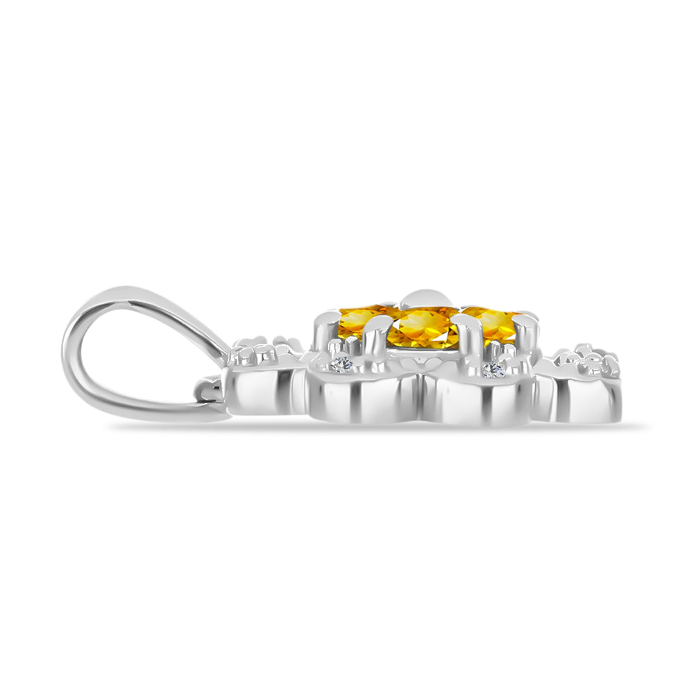 Pandantiv din Argint 925 ( 1.73 grame ) cu Citrin Rio Golden și Topaz Alb 0.5 Carate