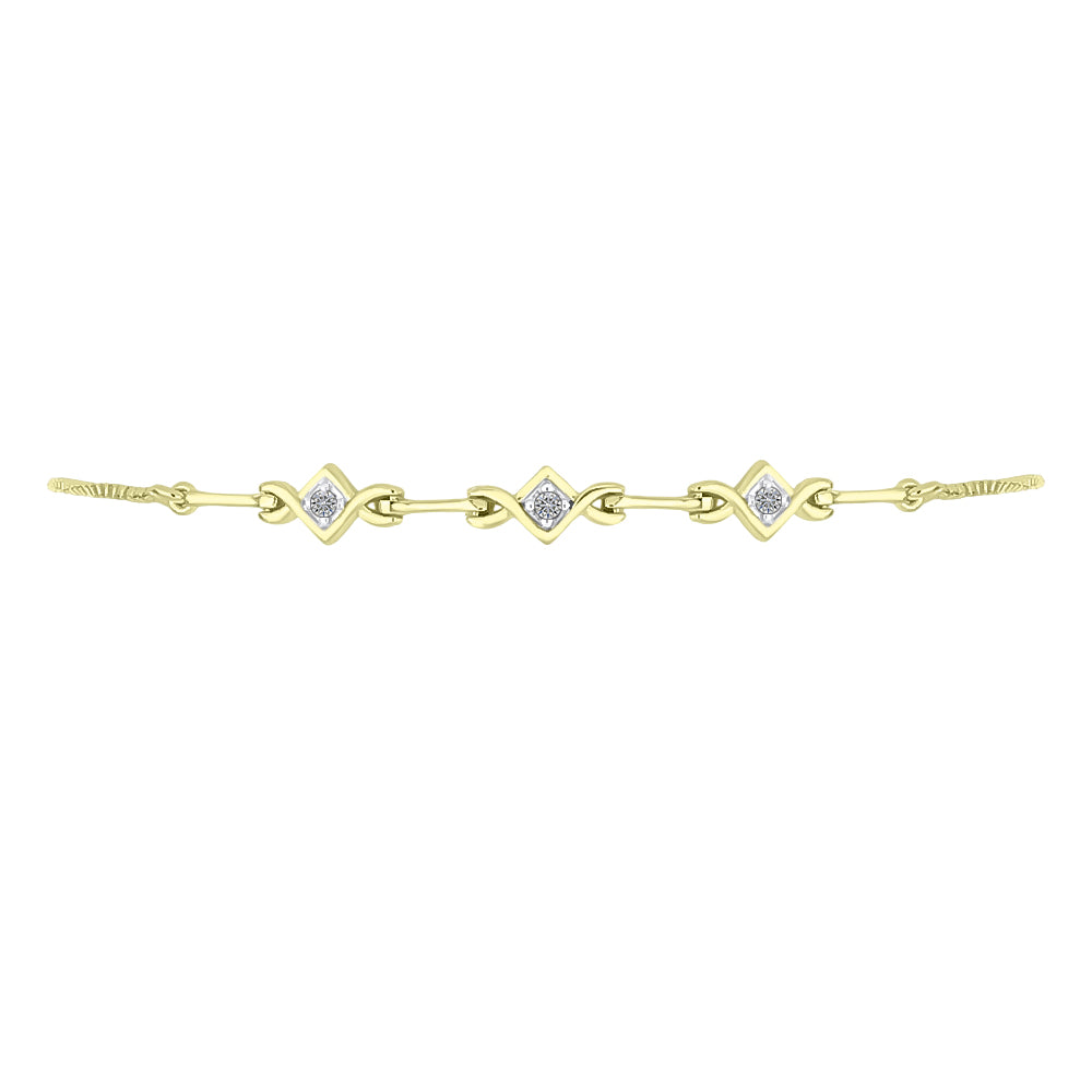 Brățară din Argint 925 Placat cu Aur ( 3.39 grame ) cu Diamant Alb 0.1 Carate
