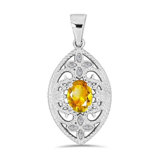 Pandantiv din Argint 925 ( 2.81 grame ) cu Citrin Rio Golden și Topaz Alb 1.26 Carate