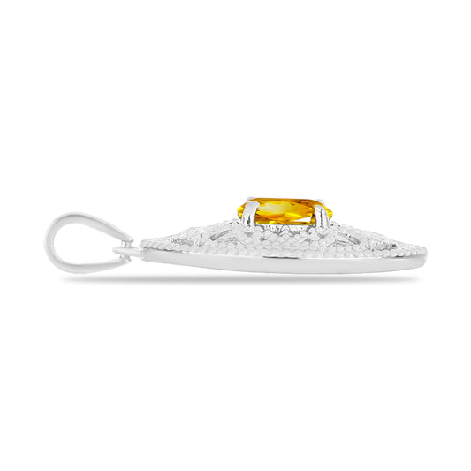 Pandantiv din Argint 925 ( 2.81 grame ) cu Citrin Rio Golden și Topaz Alb 1.26 Carate
