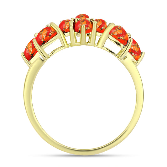 Inel din Argint 925 Placat cu Aur ( 3.2 grame ) cu Turcoaz Mohave 2.06 Carate