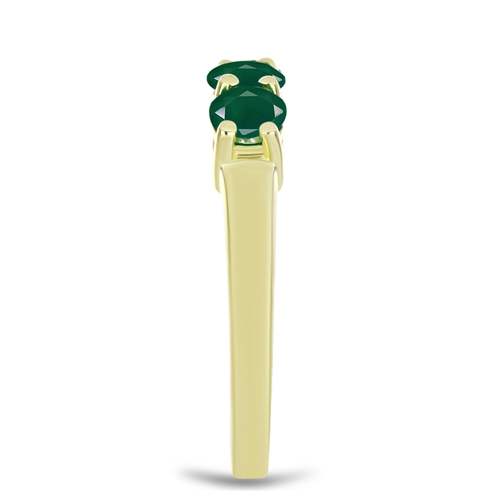Inel din Argint 925 Placat cu Aur ( 2.38 grame ) cu Agat Verde 0.89 Carate