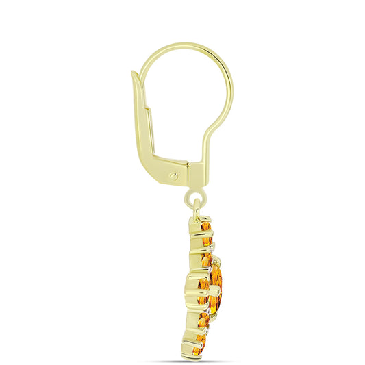 Cercei din Argint 925 Placat cu Aur ( 2.89 grame ) cu Citrin Rio Golden și Topaz Alb 1.99 Carate