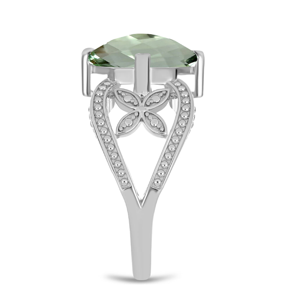 Inel din Argint 925 ( 5.28 grame ) cu Ametist Verde 5.03 Carate