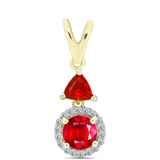 Pandantiv din Argint 925 Placat cu Aur ( 1.2 grame ) cu Agat Roșu și Topaz Alb 1.29 Carate