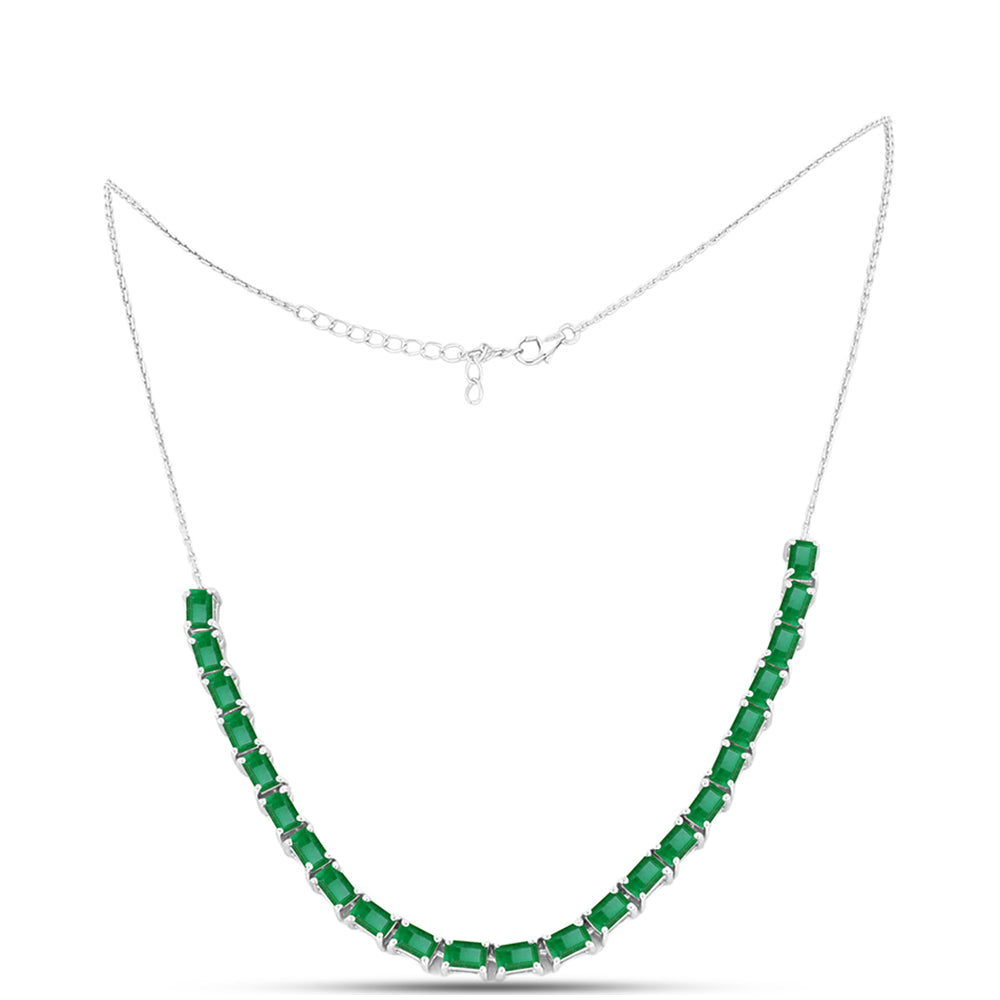 Colier din Argint 925 ( 8.96 grame ) cu Smarald Brazilian 5.92 Carate