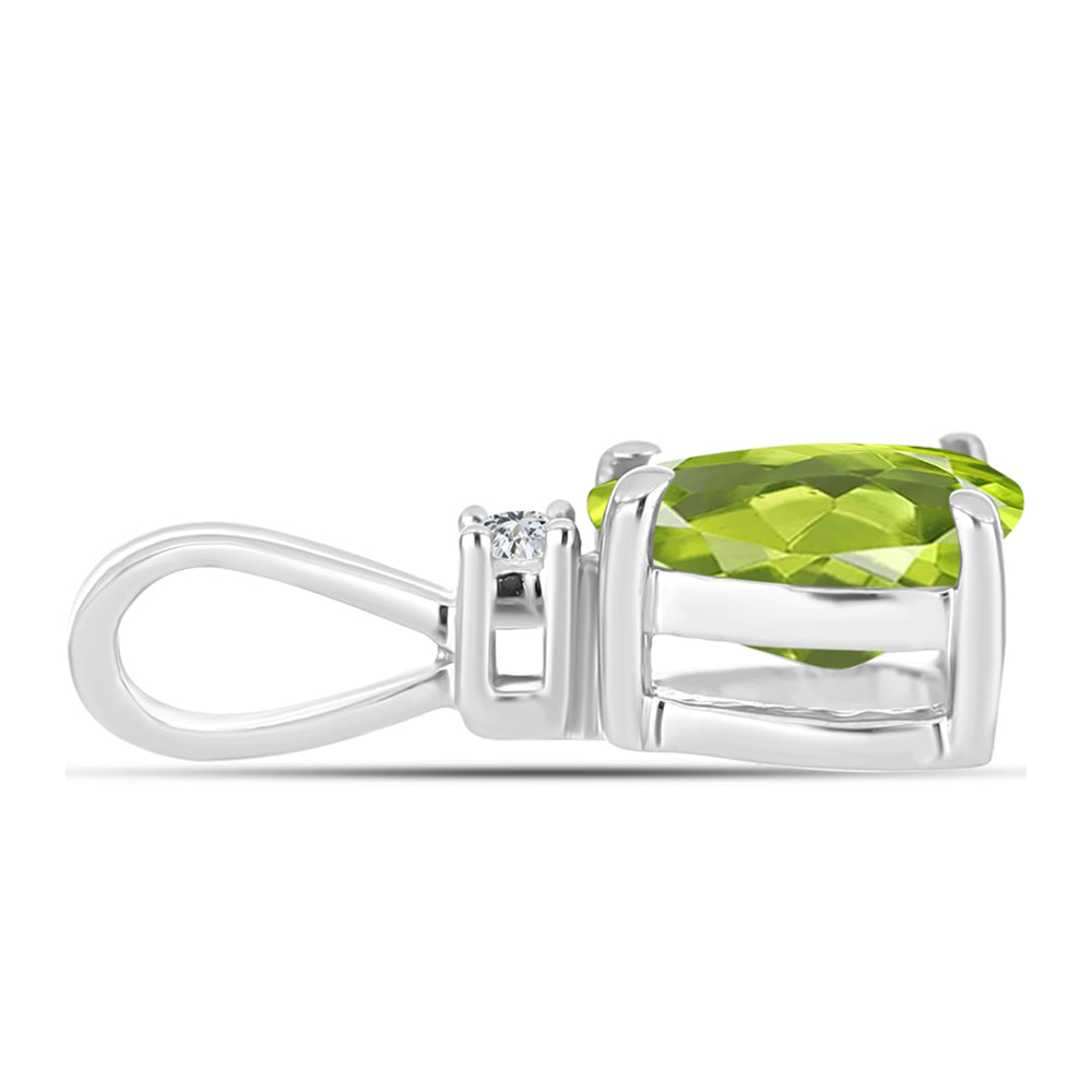 Pandantiv din Argint 925 ( 0.55 grame ) cu Peridot Changbai și Topaz Alb 0.76 Carate