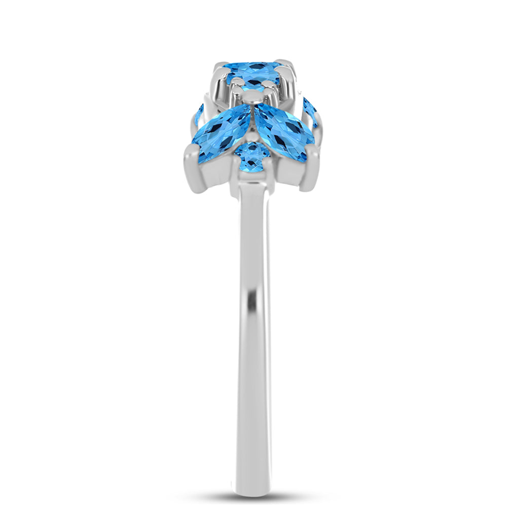 Inel din Argint 925 ( 2.66 grame ) cu Topaz Swiss Blue 1.5 Carate