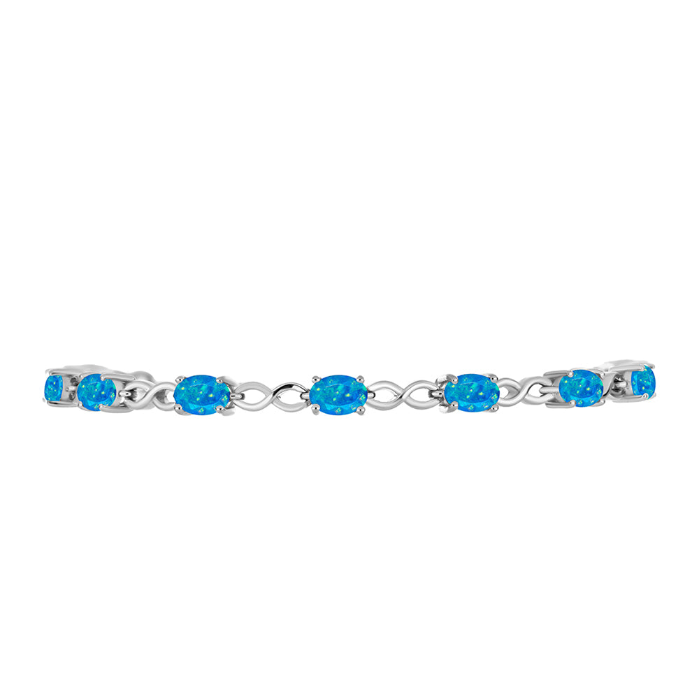 Brățară din Argint 925 ( 6.65 grame ) cu Opal Albastru Etiopian Paraiba 2.51 Carate