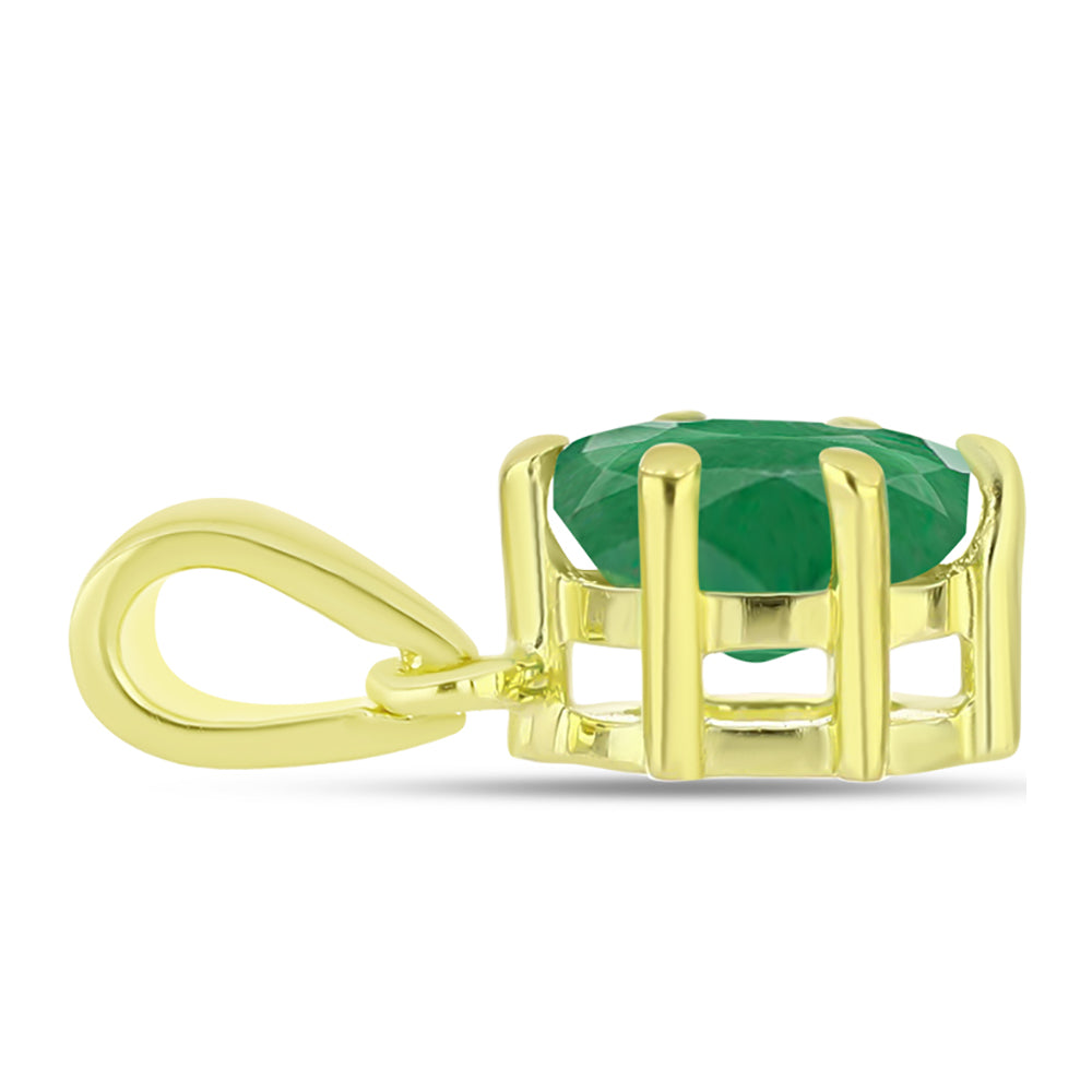 Pandantiv din Argint 925 Placat cu Aur ( 0.48 grame ) cu Smarald Brazilian 0.45 Carate