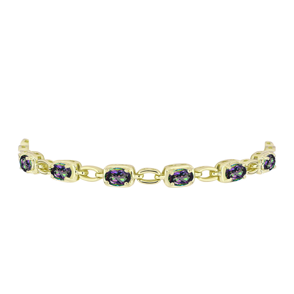 Brățară din Argint 925 Placat cu Aur ( 6.91 grame ) cu Topaz Mistic 2.17 Carate