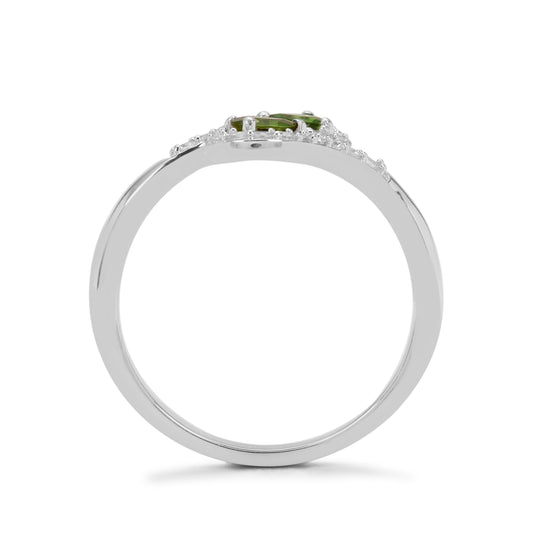 Inel din Argint 925 ( 2.47 grame ) cu Turmalină și Zircon Alb 0.65 Carate