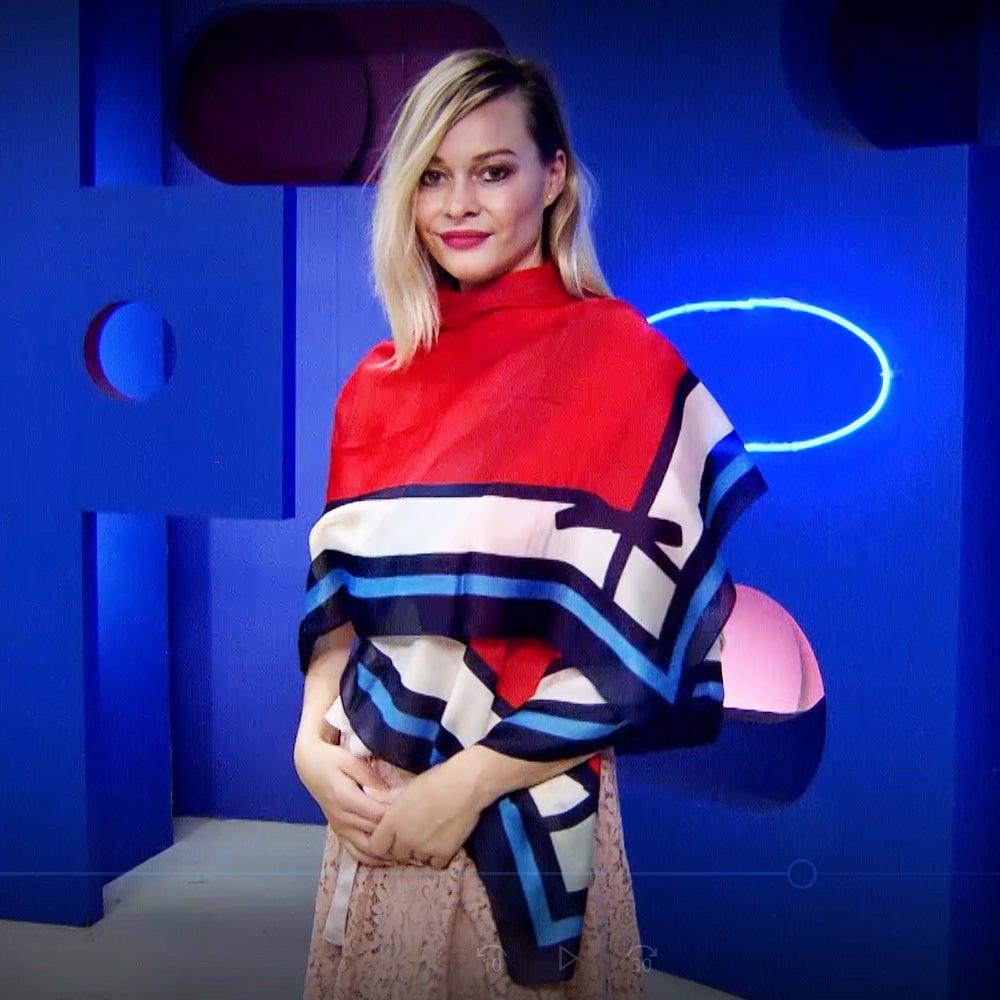 Eșarfă-Șal din Mătase 100% Autentică, 90cm x 180cm, Roșie - Bijuterii TV