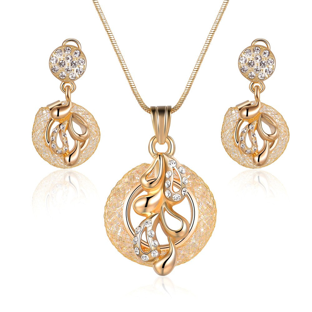 Set din Aliaj Placat cu Aur cu Cristal Alb Emporia®