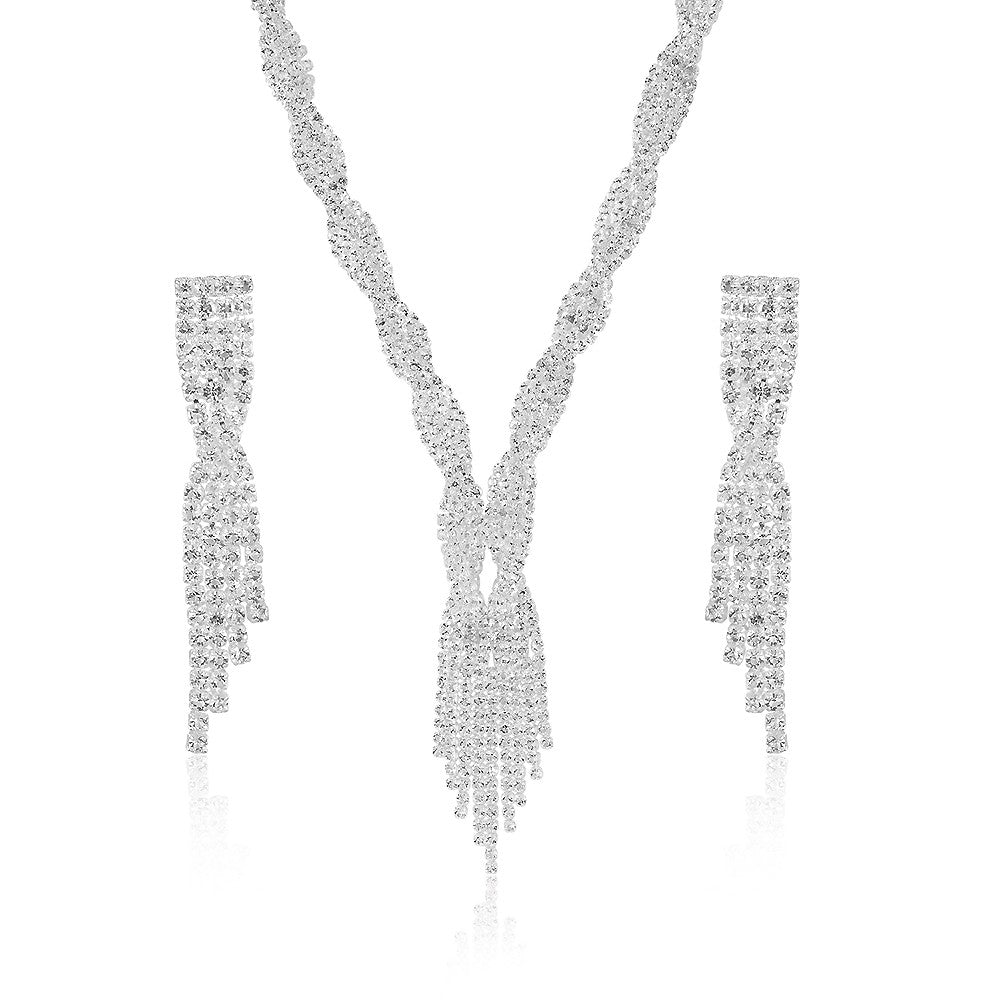 Set din Aliaj Placat cu Aur cu Cristal Alb Emporia®