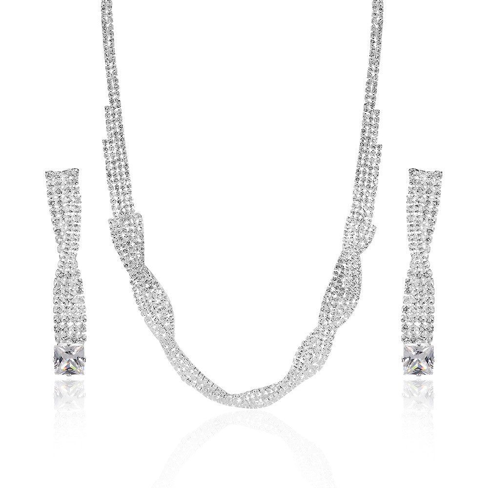 Set din Aliaj Placat cu Aur cu Cristal Alb Emporia®