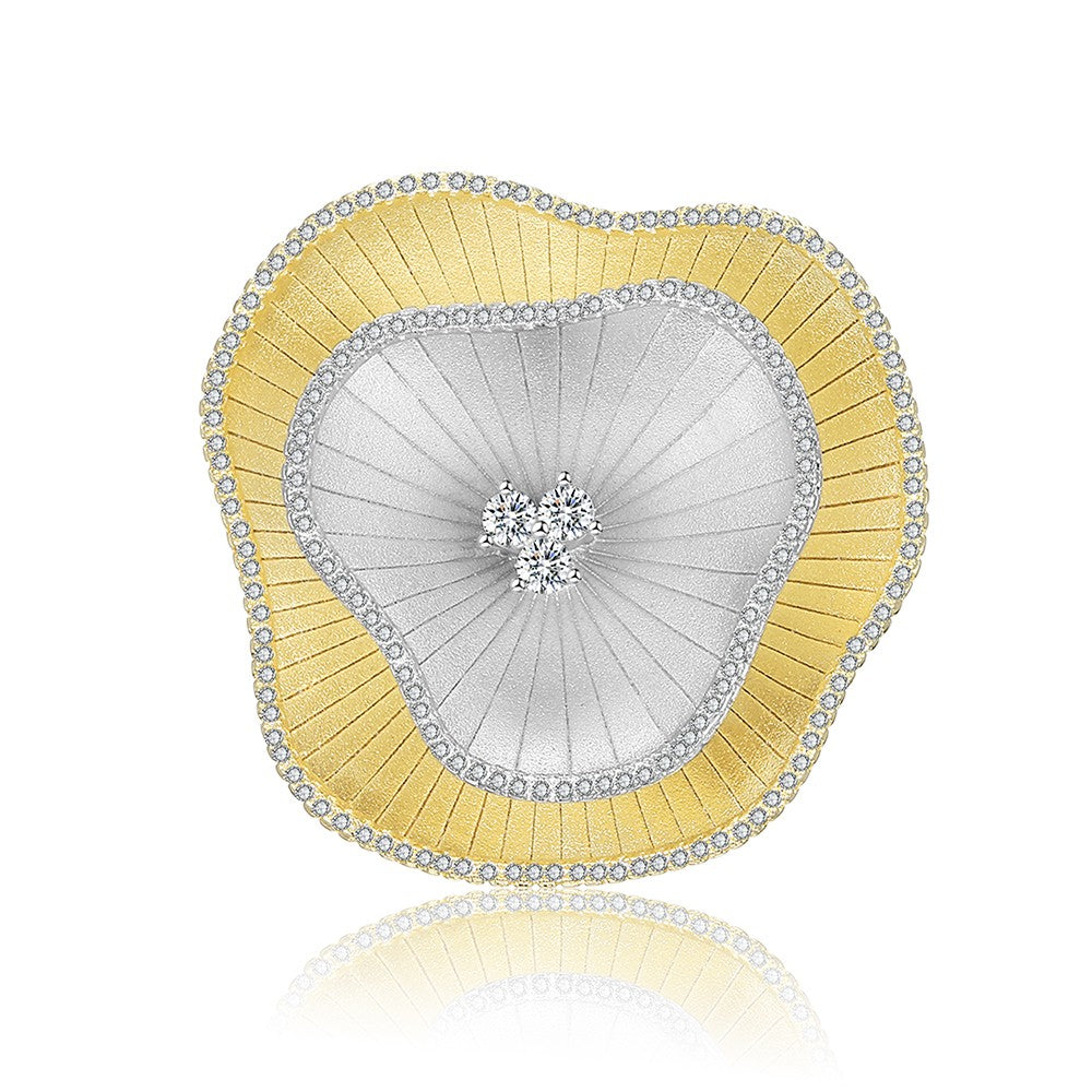 Broşă din Aliaj Placat cu Aur cu Cristal Alb Emporia®