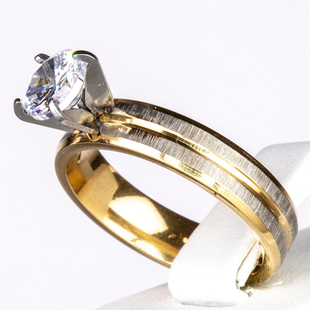 Set din Aliaj Placat cu Aur cu Cristal Alb Emporia® ( Inel )
