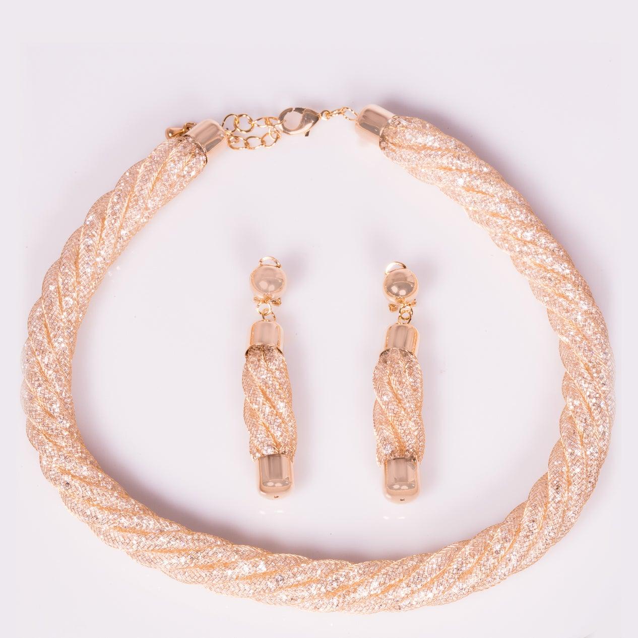 Colier din Aliaj Placat cu Aur cu Cristal Alb Emporia® - Bijuterii TV