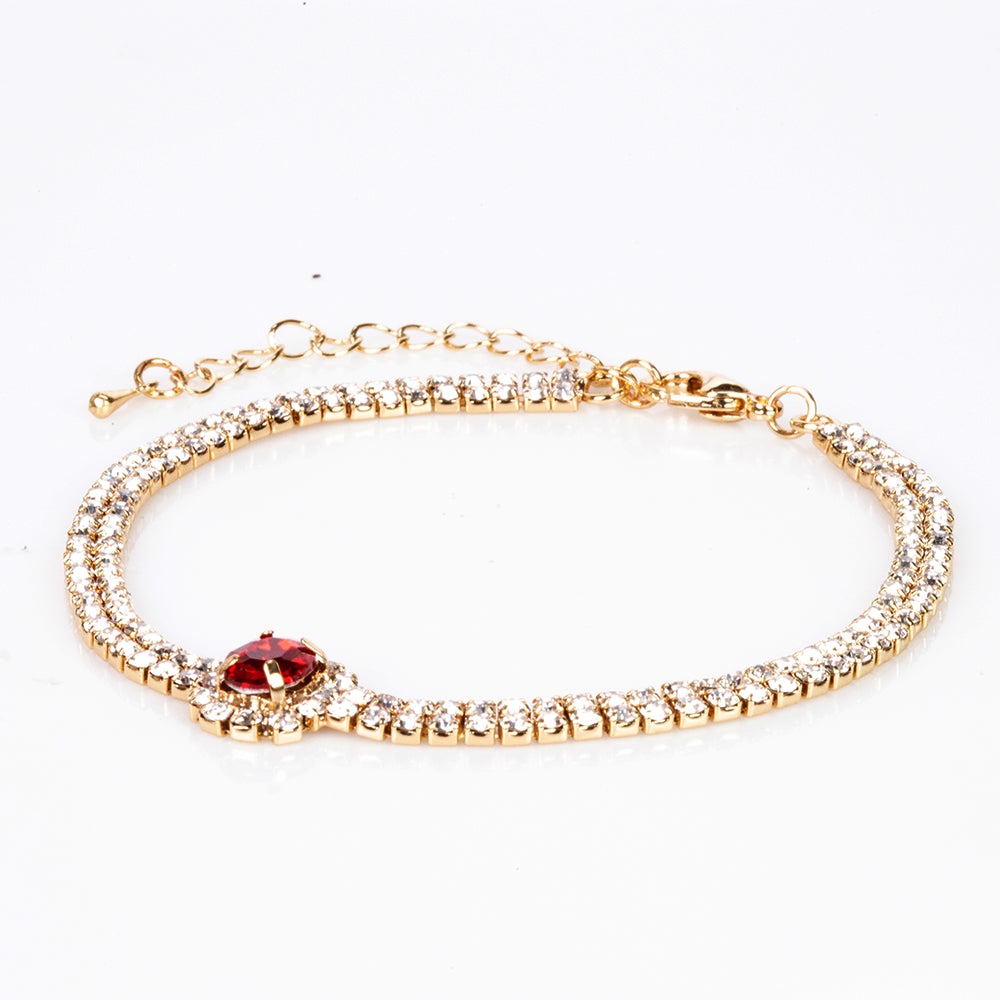 Set din Aliaj Placat cu Aur cu Cristal Roșu Emporia®