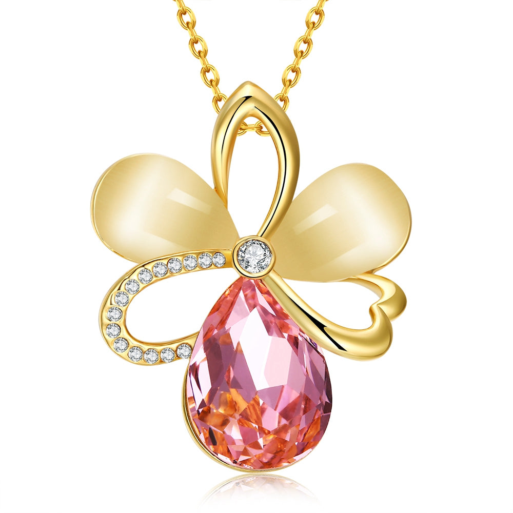Colier din Aliaj Placat cu Aur cu Cristal Roz Emporia® ( Colier )